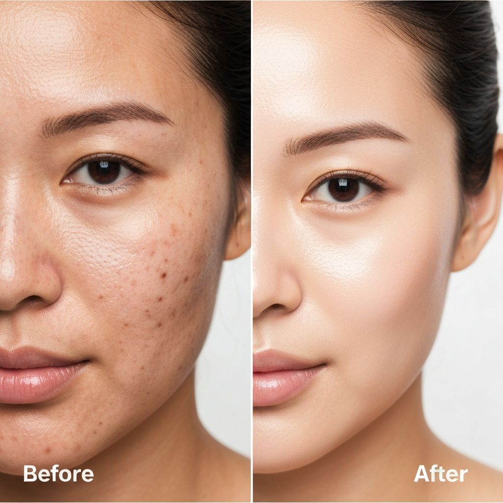 Client before and after RF double lifting treatment showing improved skin firmness